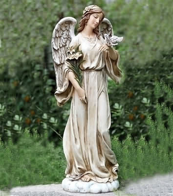 Angel with Dove and Lilies