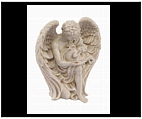 Male Guardian Angel with Sleeping Baby Figurine