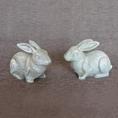 Bunny Rabbits set, cast iron bunny sets