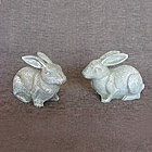 Bunny Rabbits set, cast iron bunny sets