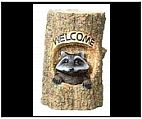 Welcome Raccoon Statue