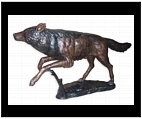 Large Bronze Wolf Sculpture