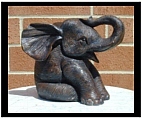 Bronze Sitting Elephant Sculpture