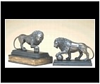 Bronze Set of Lion Statues with Balls