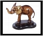 Little Bronze Elephant with Raised Trunk