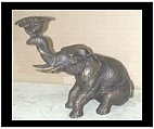 Bronze Sitting Elephant Candle Holder - Small