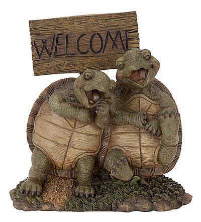 Happy Turtles with Welcome Sign