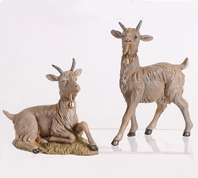 Nanny and Billy Goat Statues Set