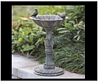 Garden Bird Bath with Bird Designs