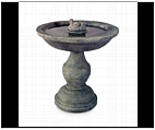 Fluted Bird Bath with Bird Sculpture