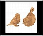 Set of 2 Brass Sparrow Figurines