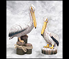 Romantic Pelican Couple Sculptures