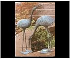 Large Brass Cranes Set of 2