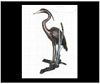 Standing Bronze Crane Sculpture