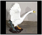 Large Colored Swan Fountain Statue II