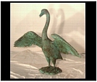 Large Bronze Swan with Open Wings