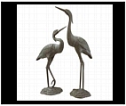 Large Set of Garden Herons - Brass