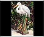 Large Heron Garden Sculpture - Colored