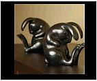 Brass Rabbit Bookends