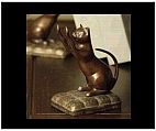 Set of Brass Cat Bookends