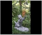 Large Cat with Windchimes Statue and Sculpture