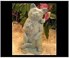 Cat Holding Flower Statue