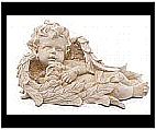 Resin Sleeping Cherub with Bunny