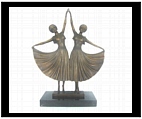 Bronze Art Deco Dancing Sisters