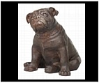 Bronze Sitting Bulldog Statue