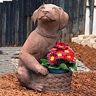 Labrador Dog with Basket Planter