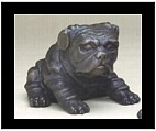 Bronze Sitting Bulldog in Crouching Mode