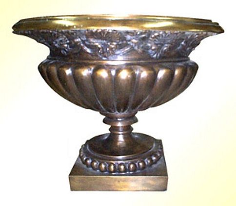 Wide Mouth Bronze Urn