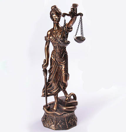 Blind Justice Statue bronze finish