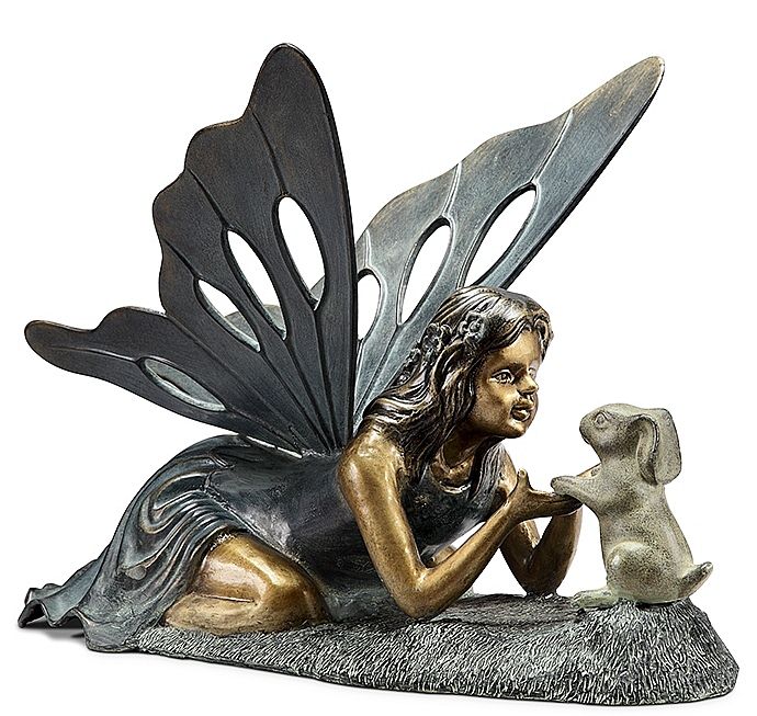 Fairy with Bunny Garden Sculpture