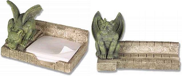 Gargoyle Card and Memo Pad Holders Set