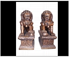 Set of Large Bronze Foo Lions