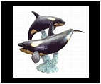 Bronze Orcas (KIller Whales)