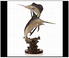 Marlin and Sailfish Sculpture on Waves