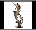 Large Marlin and Sailfish Sculpture - Slam