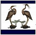 Bronze Heron Statues, Sculptures and Figurines