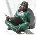 Bronze Boy and Girl Reading Children Statues and Sculptures