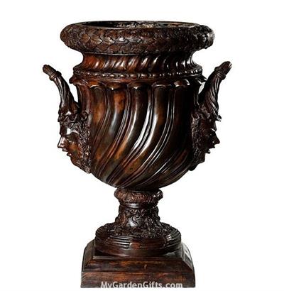 2 Handle Face Greek Garden Urn