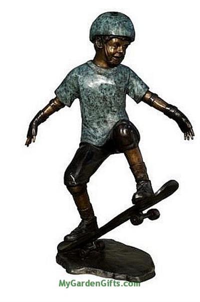 On the Skateboard Boy Sculpture