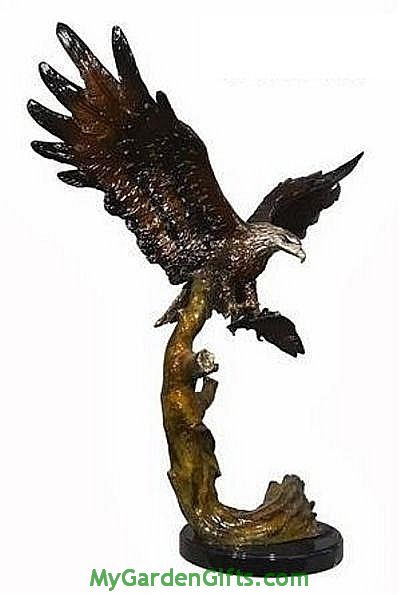 Eagle Landing on Marble Base