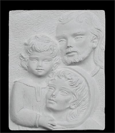 Holy Family Plaque in Marble