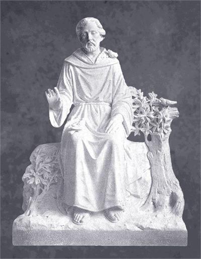 Blessing from Saint Francis in Marble