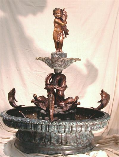 Grande Dolphin and Cherub Boy Fountain