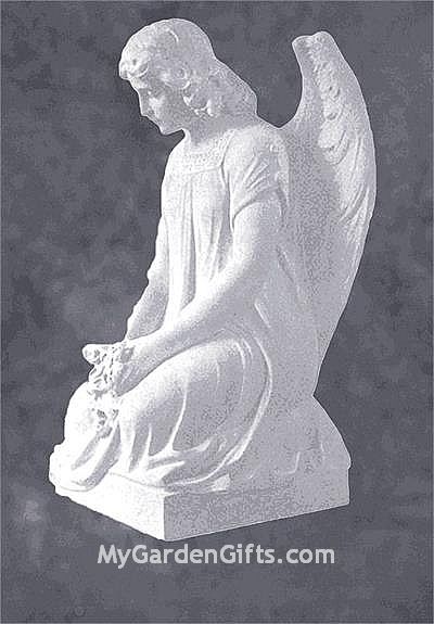 Kneeling Angel in Mourning Marble Sculpture