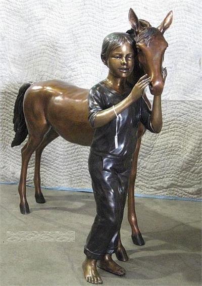 Suzie's Love for her Horse Sculpture