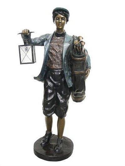 Life Size Golfer Caddy Sculpture